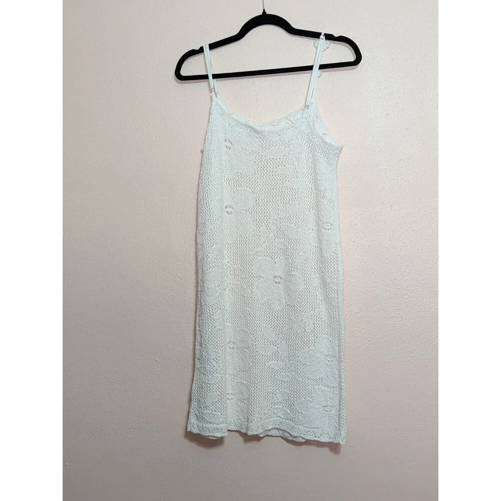 ❤️Wild Fable Cover up Womens XL White Crochet Flower Boho Summer Festival❤️ - Picture 6 of 11